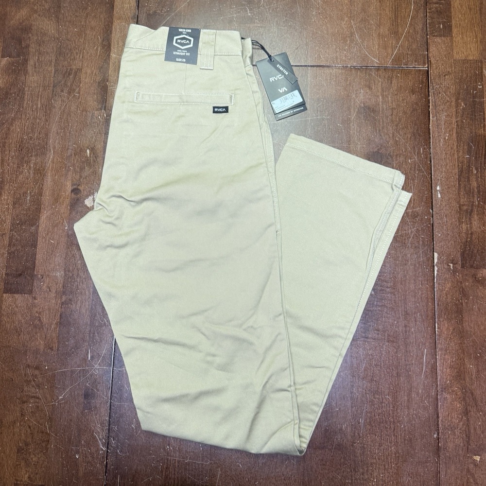 RVCA NEW Mans Week-End‎ Straight Khaki Chino Pants 29x31 Stretch Casual Street